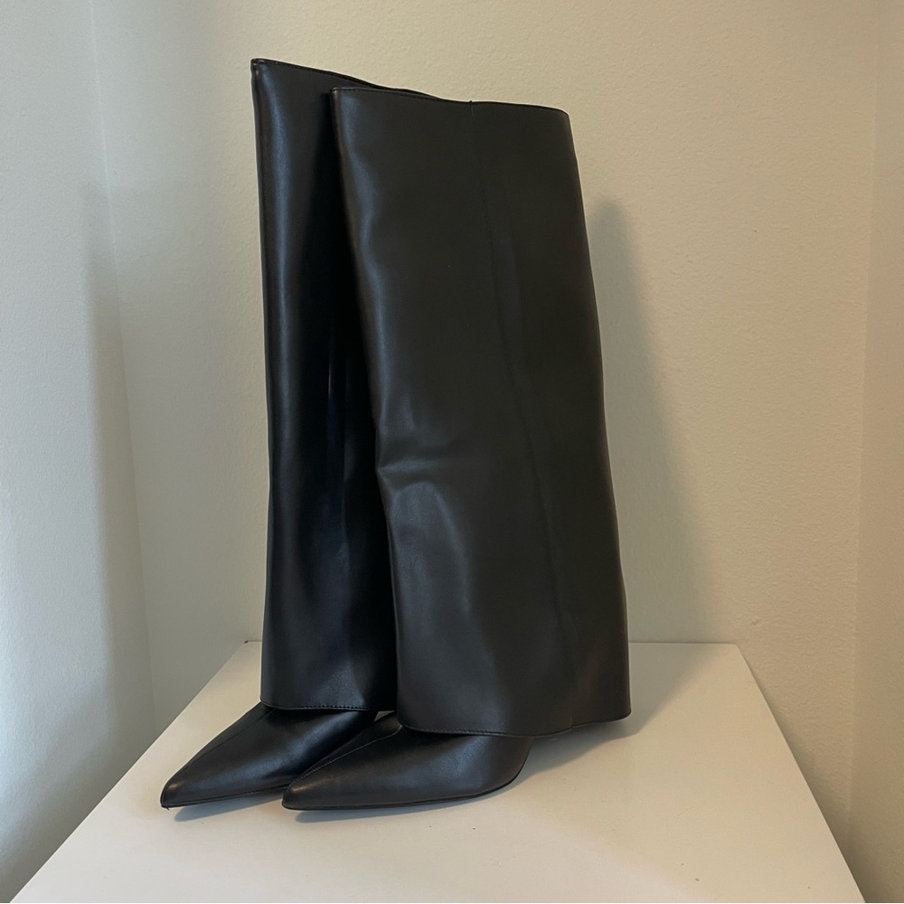 Black Knee-High Leather Boots